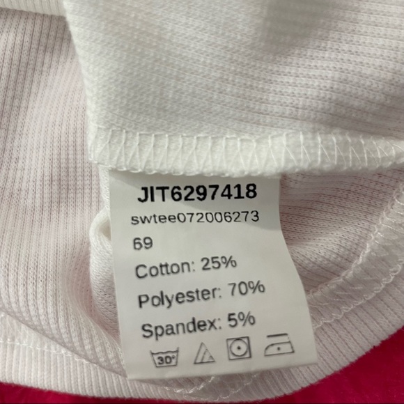 Cropped Ribbed Baby Tee | White | Size Small - Picture 9 of 9